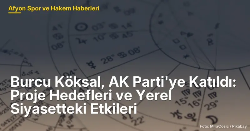 Burcu Köksal, Afyonkarahisar'da AK Parti'ye Katıldı: Proje Hedefleri ve Yerel Siyasetteki Etkileri