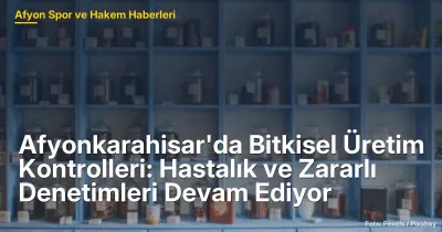Afyonkarahisar'da Bitkisel Üretim Kontrolleri: Hastalık ve Zararlı Denetimleri Devam Ediyor