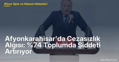 Afyonkarahisar'da Cezasızlık Algısı: %74 Toplumda Şiddeti Artırıyor