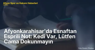 Afyonkarahisar'da Esnaftan Eğlenceli Notlar: Kedi Var, Lütfen Cama Dokunmayın