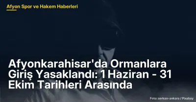 Afyonkarahisar'da Ormanlara Giriş Yasaklandı: 1 Haziran - 31 Ekim Tarihleri Arasında