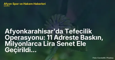 Afyonkarahisar'da Tefecilik Operasyonu: 11 Adreste Baskın ve 11 Milyon Lira Senet Ele Geçirildi