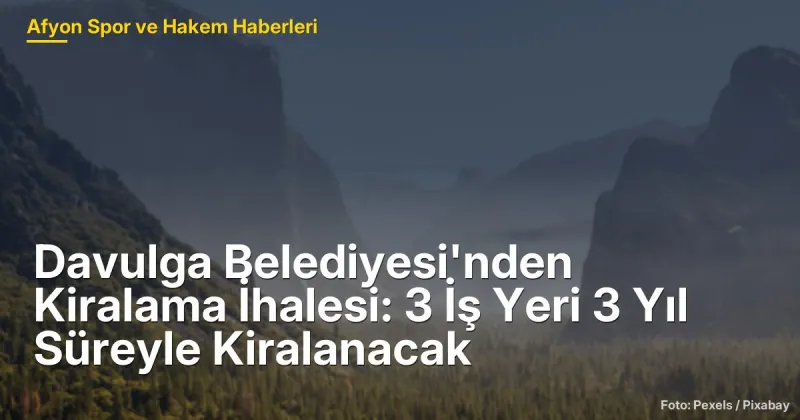 Davulga Belediyesi'nden Kiralama İhalesi: 3 İş Yeri 3 Yıl Süreyle Kiralanacak