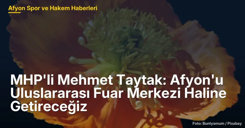 MHP'li Mehmet Taytak: Afyon'u Uluslararası Mermer Fuarı Merkezi Haline Getireceğiz
