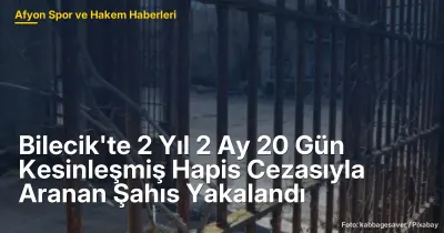 Bilecik'te 2 Yıl 2 Ay 20 Gün Kesinleşmiş Hapis Cezasıyla Aranan Şahıs Yakalandı