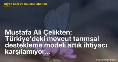 Mustafa Ali Çelikten: Türkiye'deki mevcut tarımsal destekleme modeli artık ihtiyacı karşılamıyor kökten değişmeli