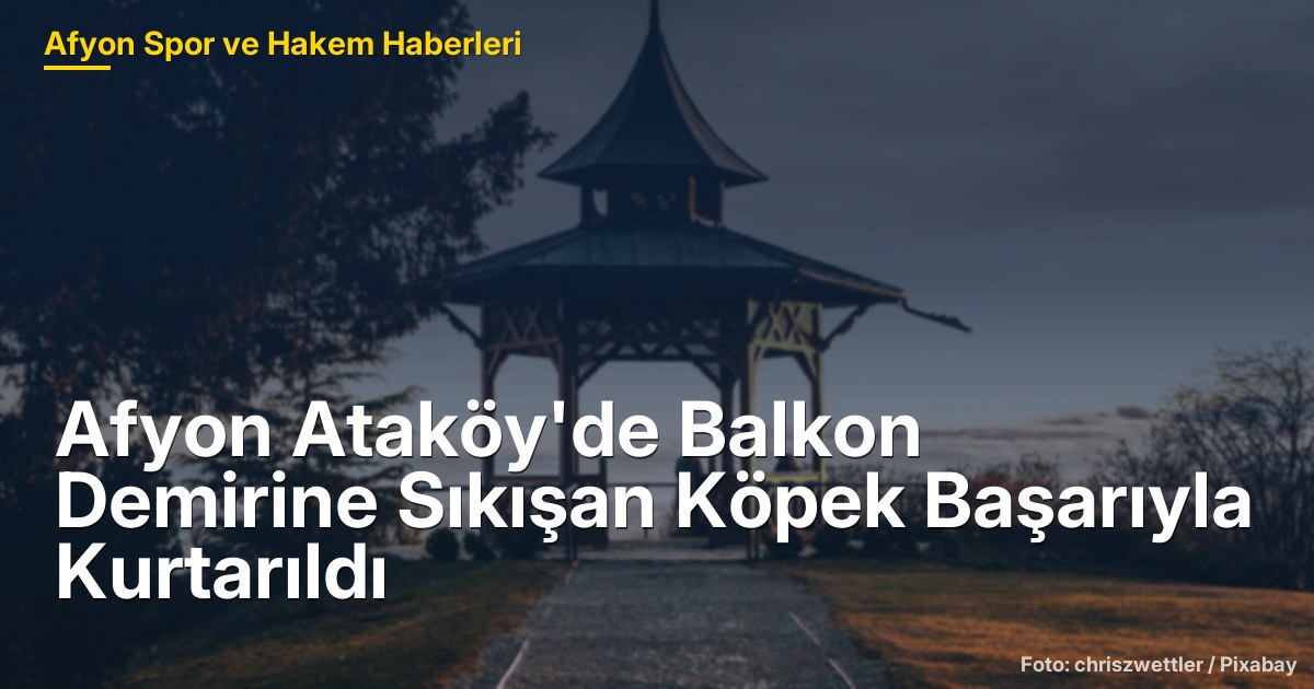 Afyon Ataköy'de Balkon Demirine Sıkışan Köpek Başarıyla Kurtarıldı