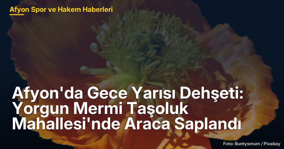 Afyon'da Gece Yarısı Dehşeti: Yorgun Mermi Taşoluk Mahallesi'nde Araca Saplandı