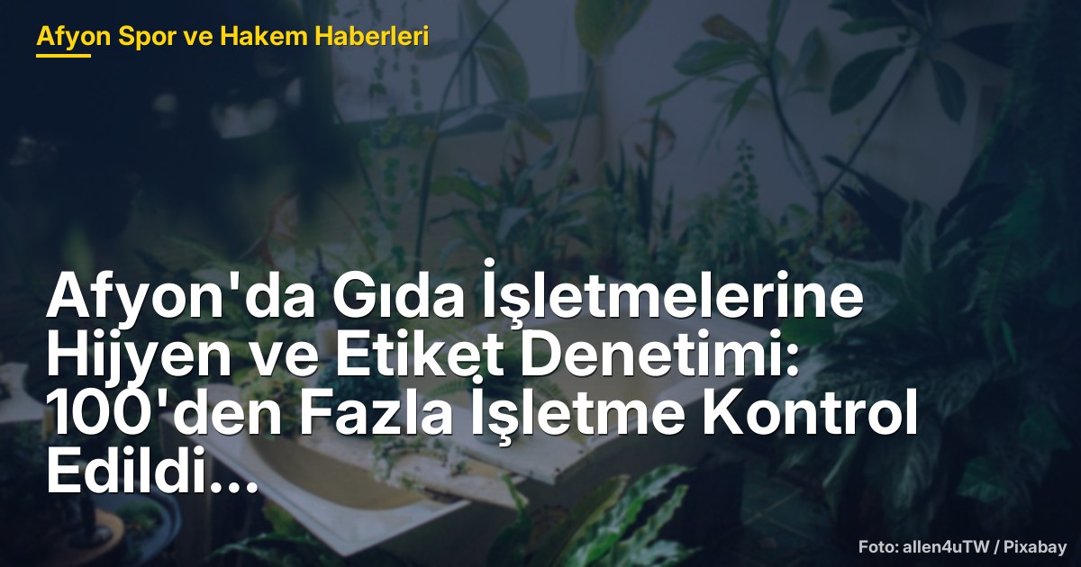 Afyon'da Gıda İşletmelerine Hijyen ve Etiket Denetimi: 100'den Fazla İşletme Kontrol Edildi
