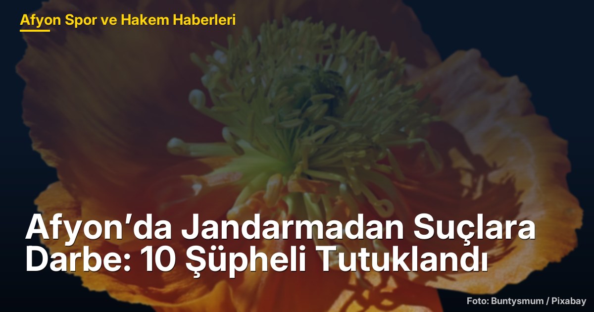Afyon’da Jandarmadan Suçlara Darbe: 10 Şüpheli Tutuklandı
