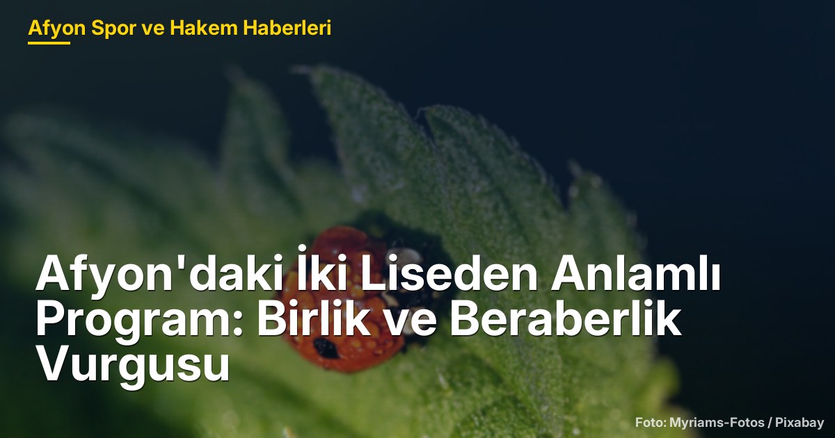 Afyon'daki İki Liseden Anlamlı Program: Birlik ve Beraberlik Vurgusu