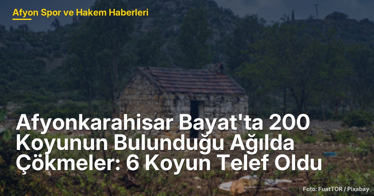 Afyonkarahisar Bayat'ta 200 Koyunun Bulunduğu Ağılda Çökmeler: 6 Koyun Telef Oldu