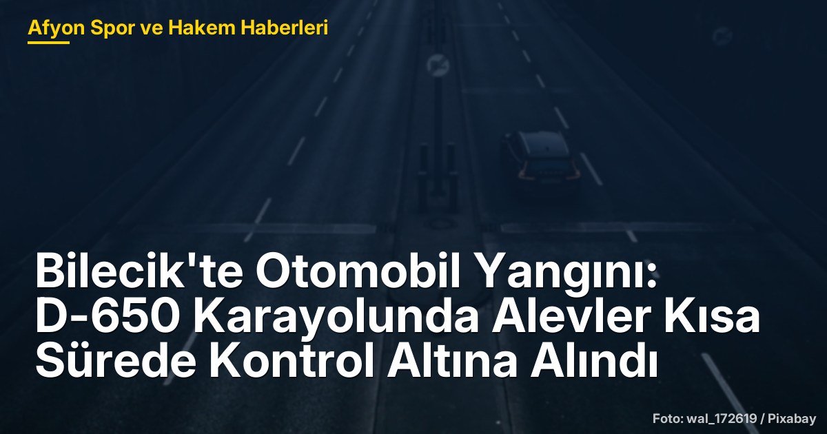 Bilecik'te Otomobil Yangını: D-650 Karayolunda Alevler Kısa Sürede Kontrol Altına Alındı