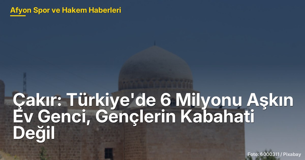 Çakır: Türkiye'de 6 Milyonu Aşkın Ev Genci, Gençlerin Kabahati Değil