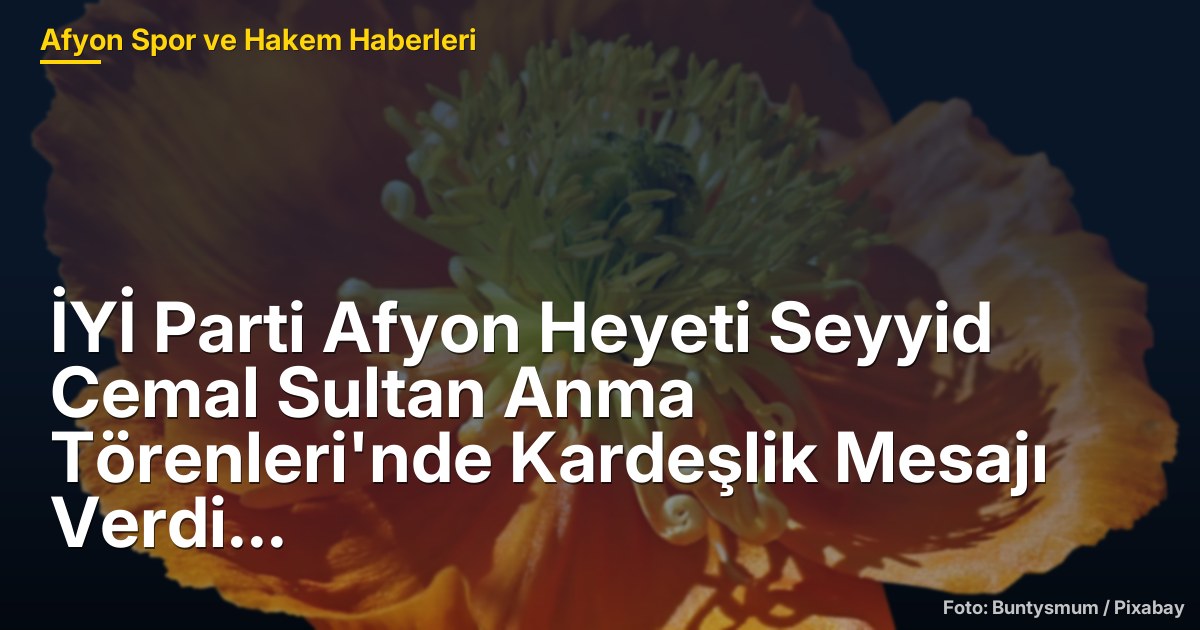 İYİ Parti Afyon Heyeti Seyyid Cemal Sultan Anma Törenleri'nde Kardeşlik Mesajı Verdi