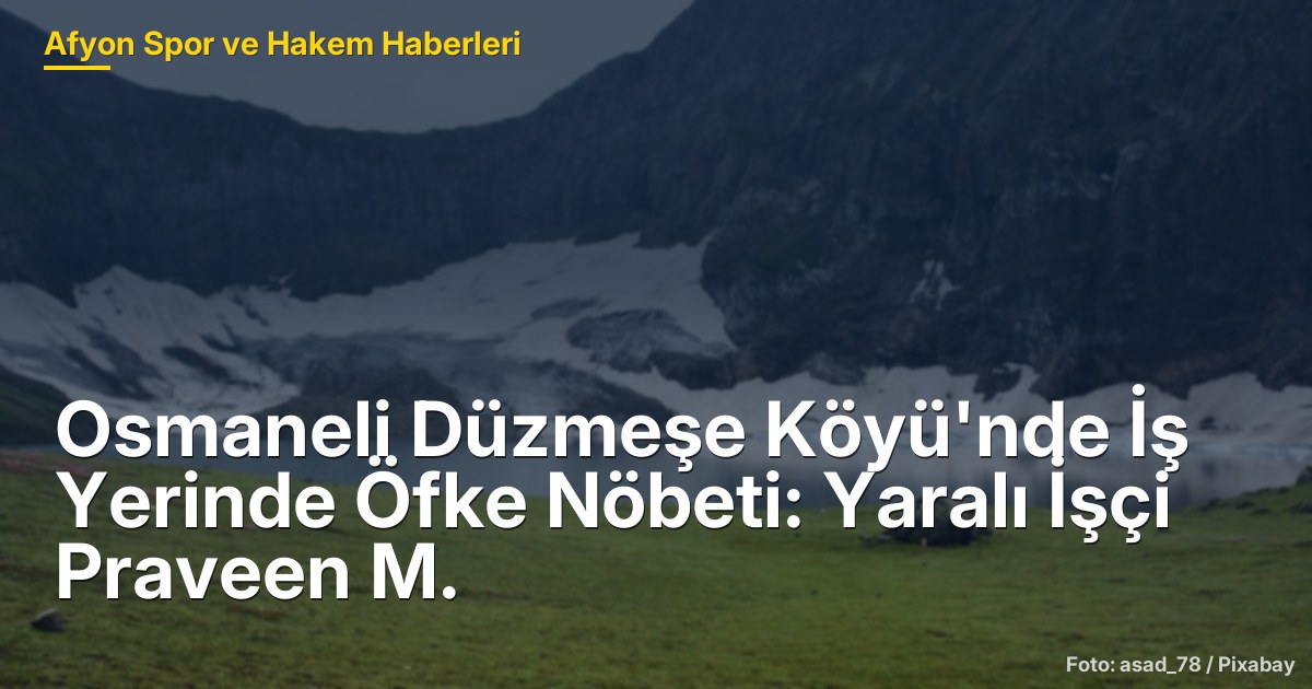 Osmaneli Düzmeşe Köyü'nde İş Yerinde Öfke Nöbeti: Yaralı İşçi Praveen M.