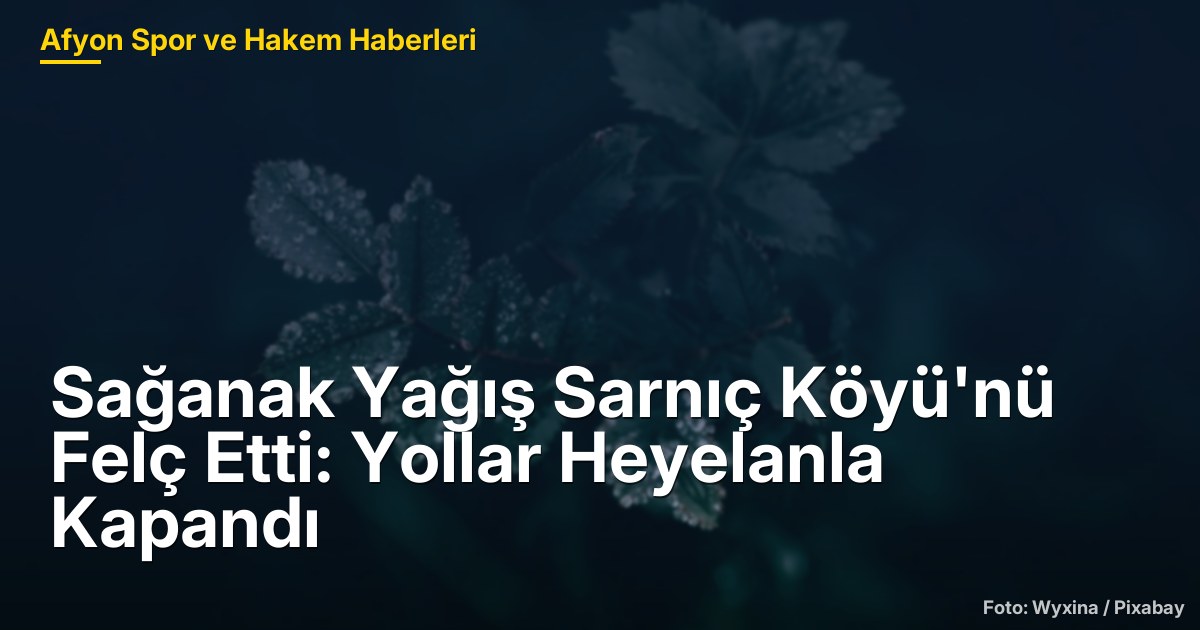 Sağanak Yağış Sarnıç Köyü'nü Felç Etti: Yollar Heyelanla Kapandı