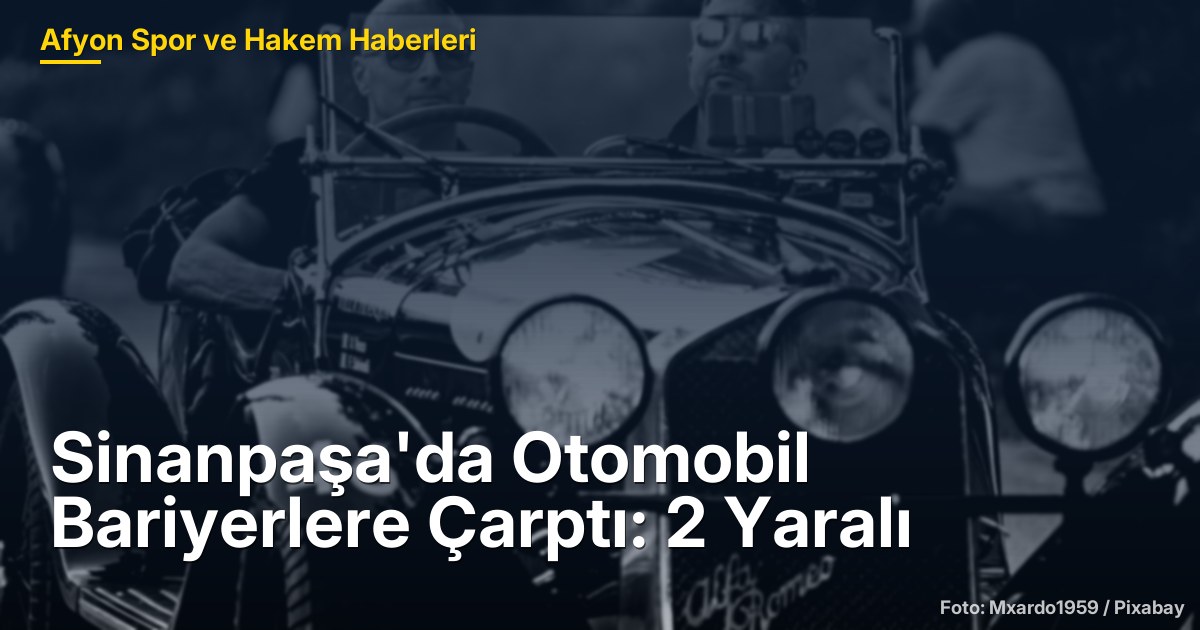 Sinanpaşa'da Otomobil Bariyerlere Çarptı: 2 Yaralı