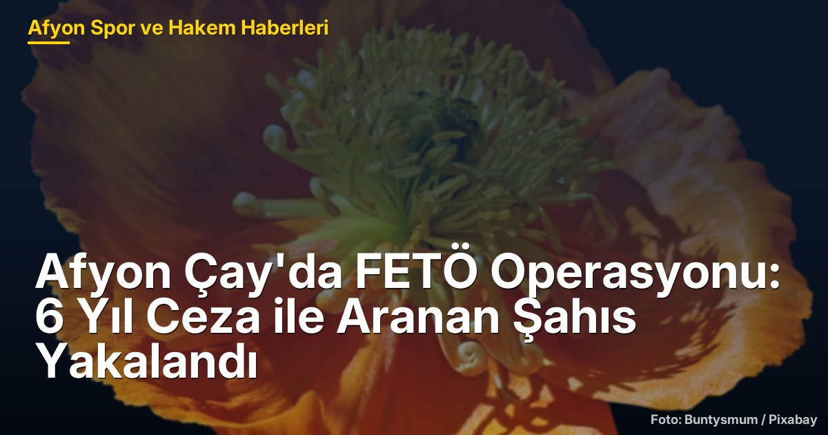 Afyon Çay'da FETÖ Operasyonu: 6 Yıl Ceza ile Aranan Şahıs Yakalandı