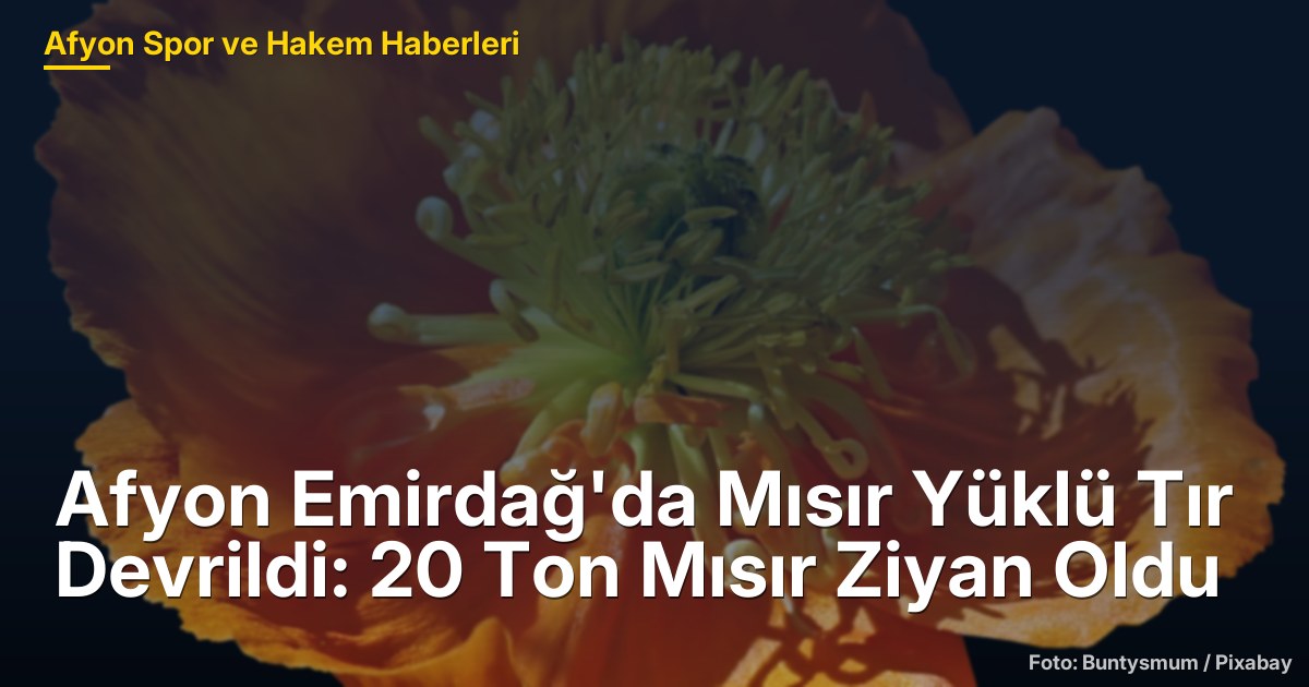 Afyon Emirdağ'da Mısır Yüklü Tır Devrildi: 20 Ton Mısır Ziyan Oldu