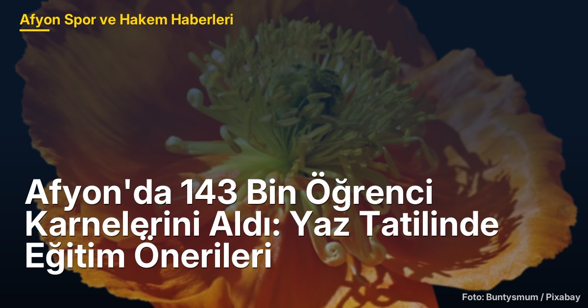 Afyon'da 143 Bin Öğrenci Karnelerini Aldı: Yaz Tatilinde Eğitim Önerileri