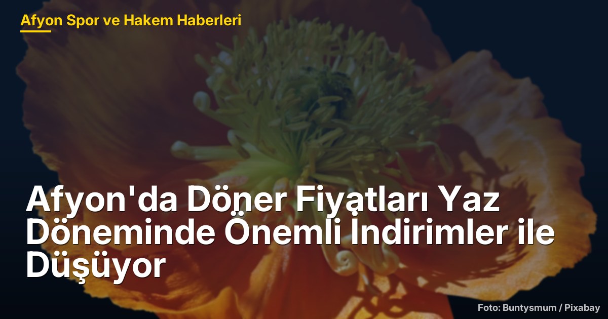 Afyon'da Döner Fiyatları Yaz Döneminde Önemli İndirimler ile Düşüyor