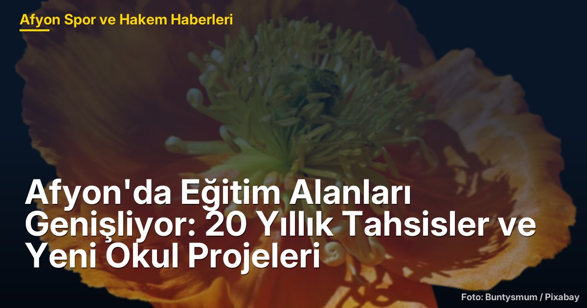 Afyon'da Eğitim Alanları Genişliyor: 20 Yıllık Tahsisler ve Yeni Okul Projeleri