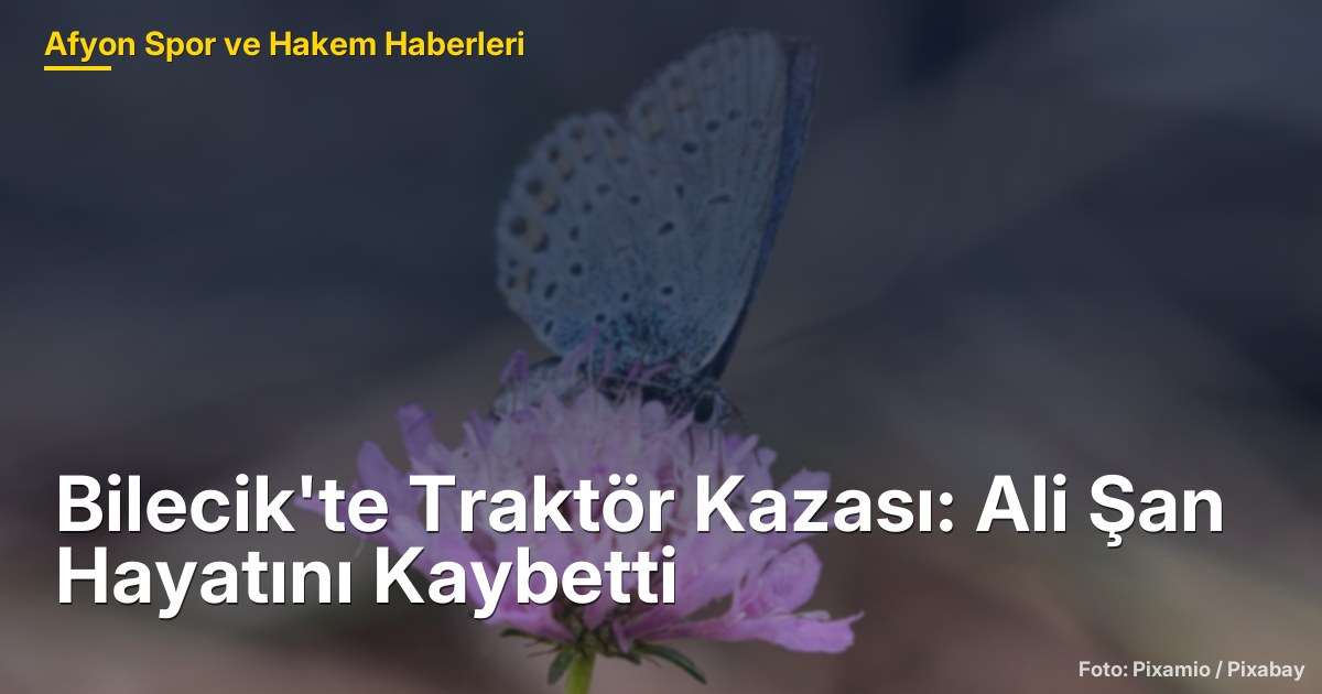Bilecik'te Traktör Kazası: Ali Şan Hayatını Kaybetti