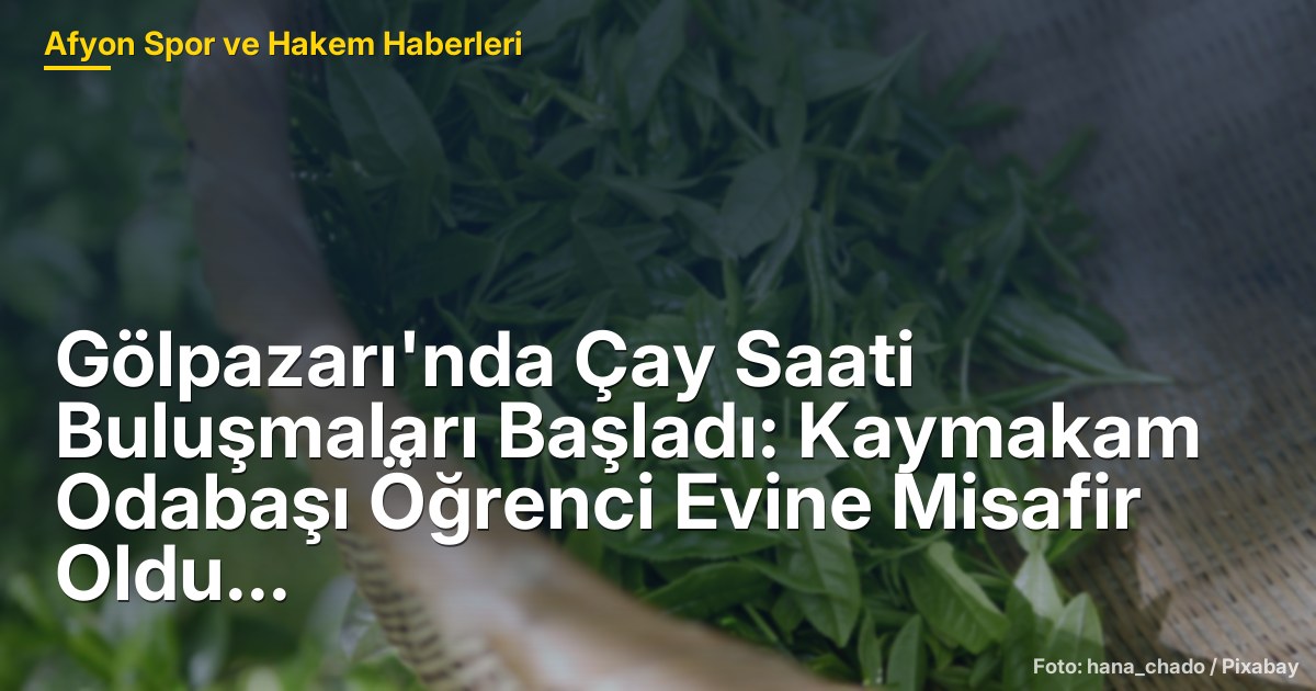 Gölpazarı'nda Çay Saati Buluşmaları Başladı: Kaymakam Odabaşı Öğrenci Evine Misafir Oldu