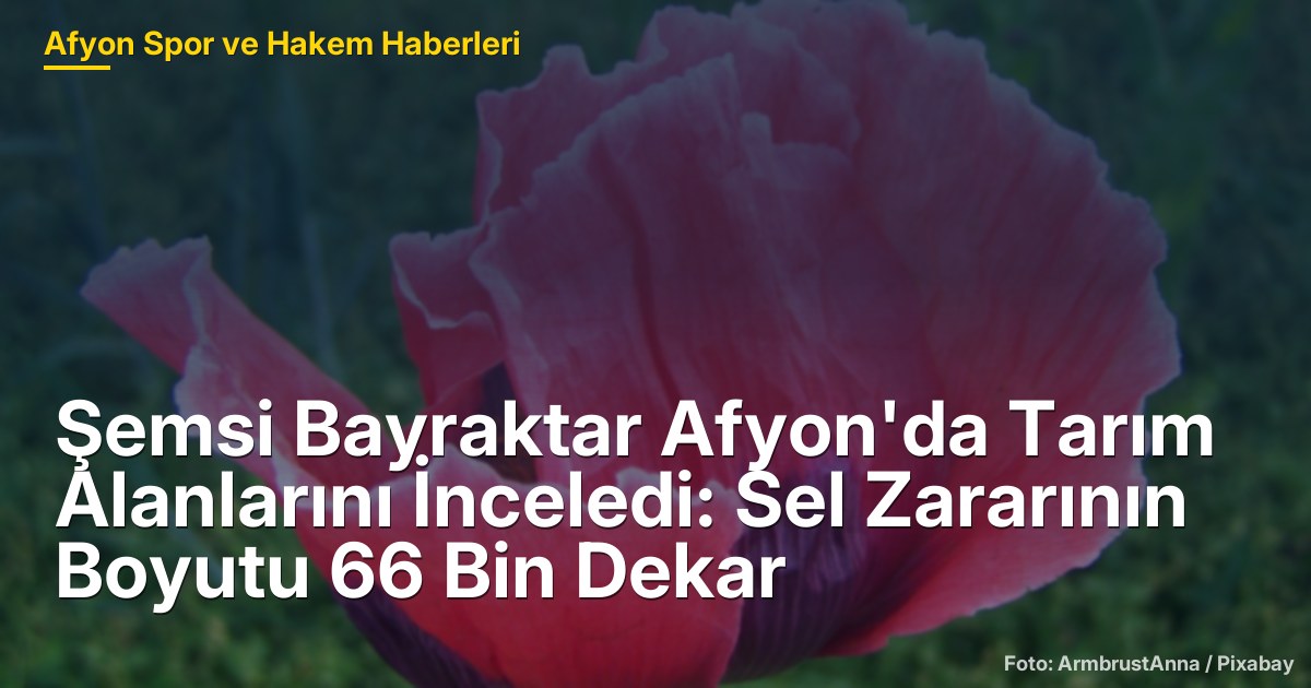 Şemsi Bayraktar Afyon'da Tarım Alanlarını İnceledi: Sel Zararının Boyutu 66 Bin Dekar