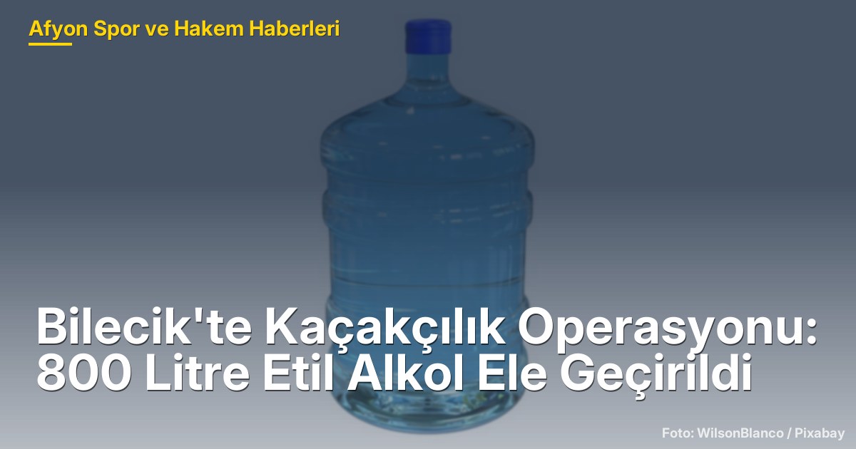 Bilecik'te Kaçakçılık Operasyonu: 800 Litre Etil Alkol Ele Geçirildi