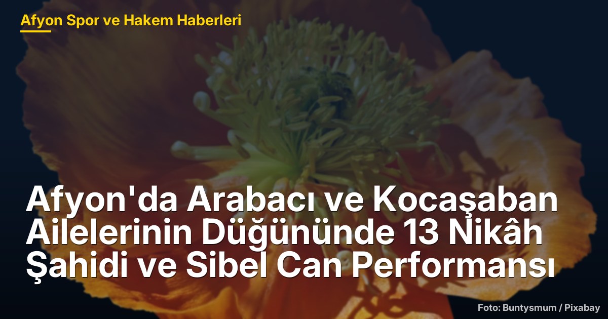 Afyon'da Arabacı ve Kocaşaban Ailelerinin Düğününde 13 Nikâh Şahidi ve Sibel Can Performansı