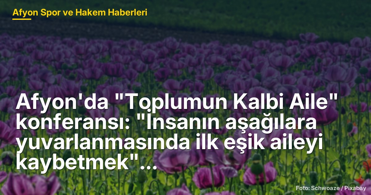 Afyon'da "Toplumun Kalbi Aile" konferansı: "İnsanın aşağılara yuvarlanmasında ilk eşik aileyi kaybetmek"